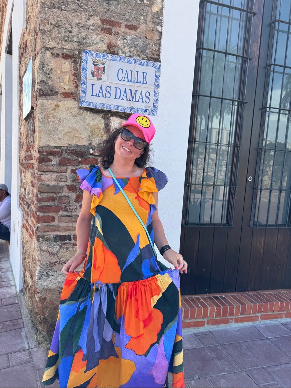 Mara Hoffman Bold Colorblock Flutter-Sleeve Maxi Dress in Yellow, Blue & Orange - Picture 3 of 15